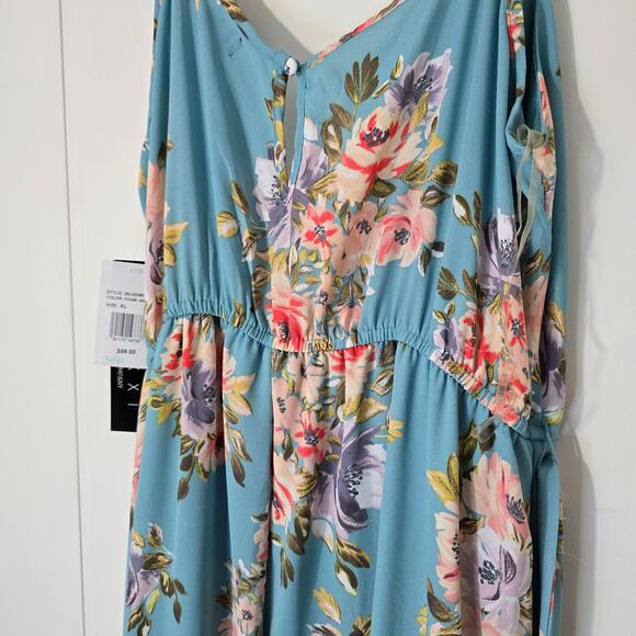 Trixxi Floral Sundress Belt Faux Wrap Lined Feminine NWT Size XL - Picture 11 of 11